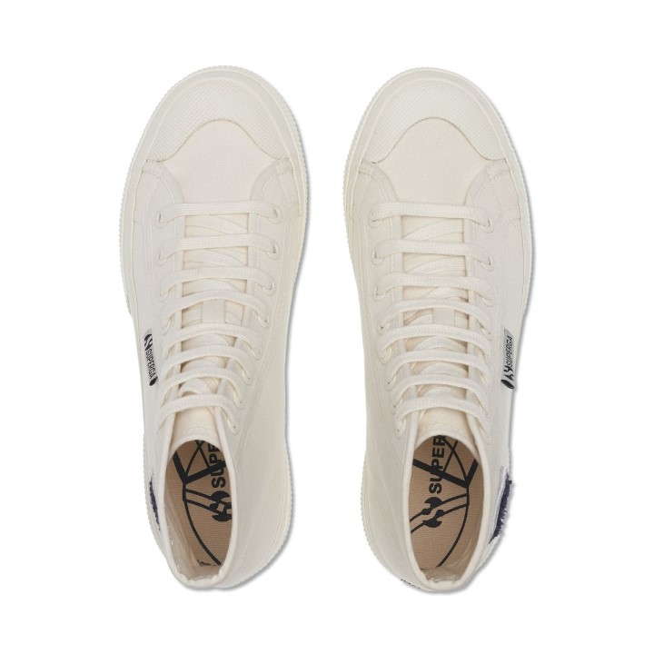 Superga 2295 Pamučne Frotir Patch Tenisice - Bijele Avorio Tamnoplave