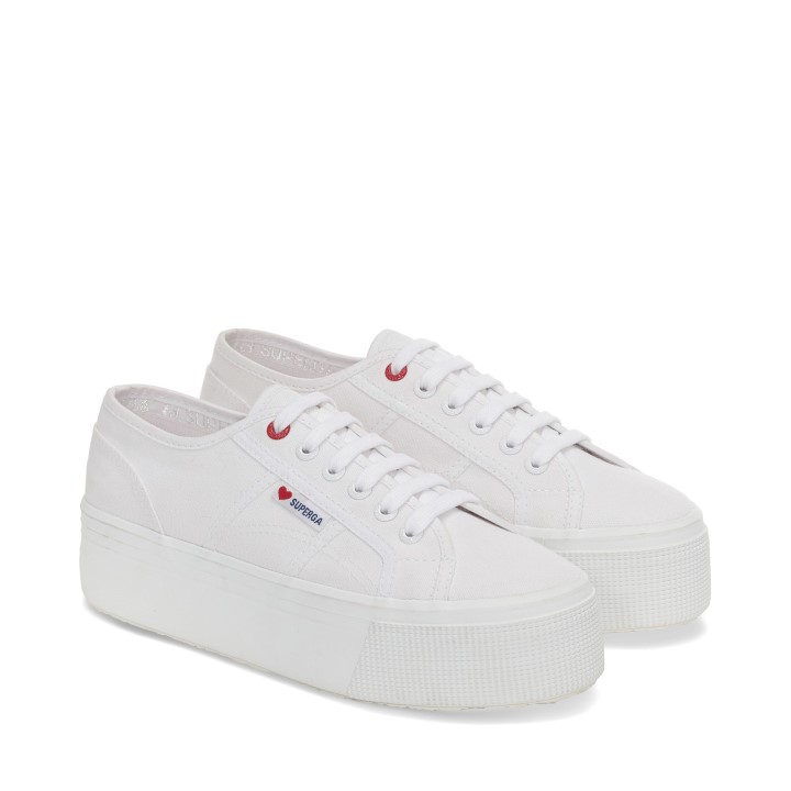 Superga 2790 Malo Srce Vez Bijelo-crveno Srce