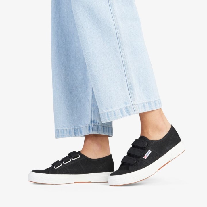 Superga 2750 Cot3strapu Crno-f Bijelo