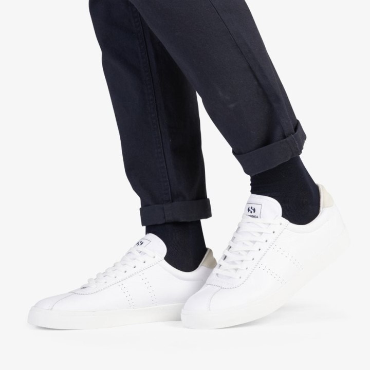 Superga 2843 Club S Udobnost Koža Puna Bijelo-bijela