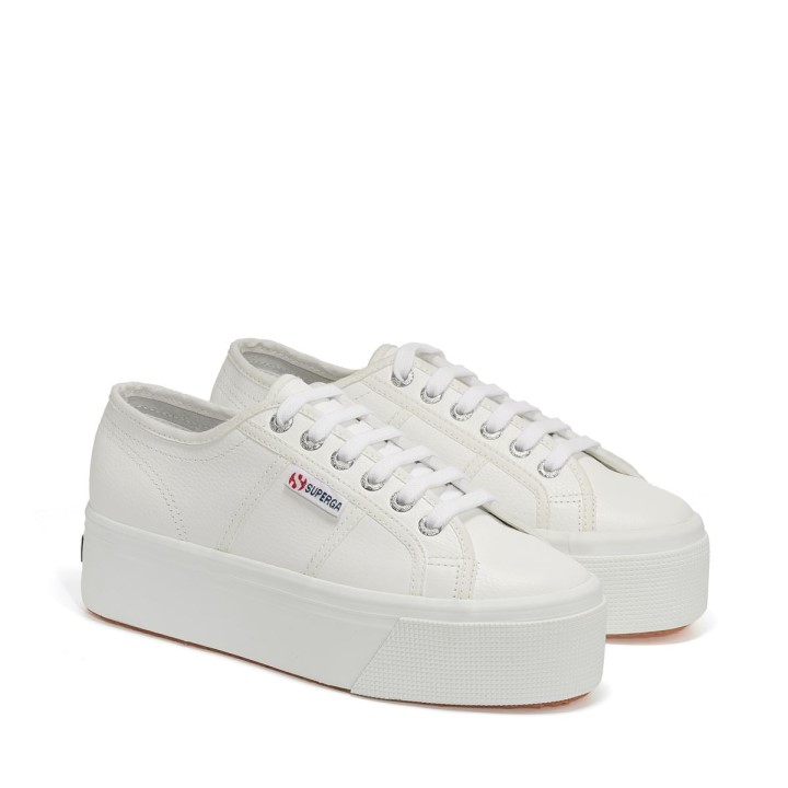 Superga 2790 Tumbana Koža Bijela