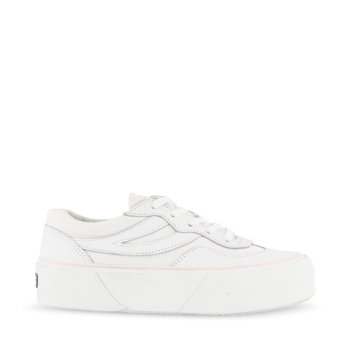 Superga 3041 Revolley Kožna Platforma Bijelo-roza Ish