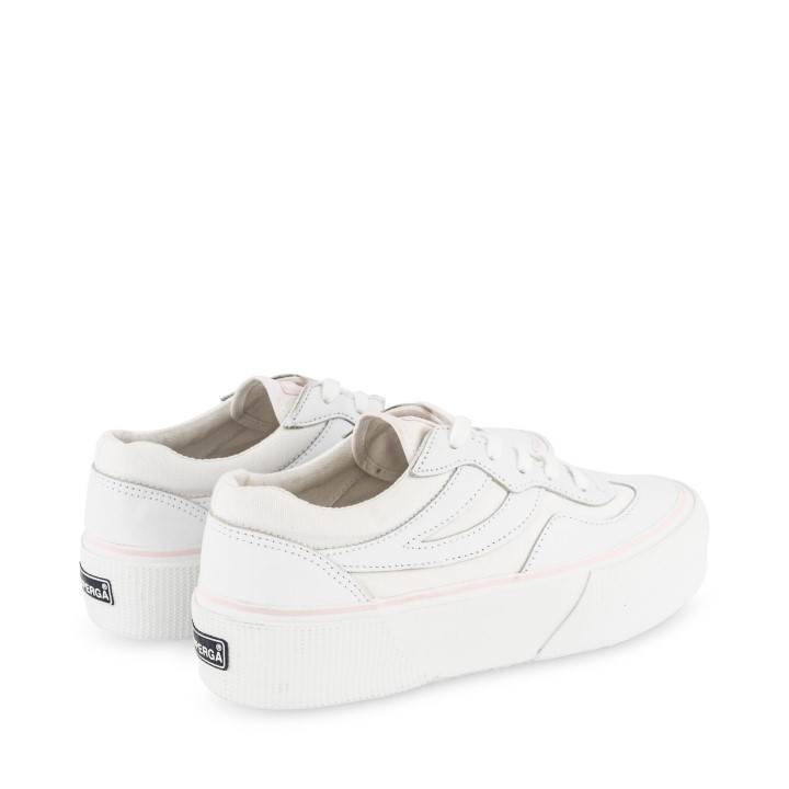 Superga 3041 Revolley Kožna Platforma Bijelo-roza Ish