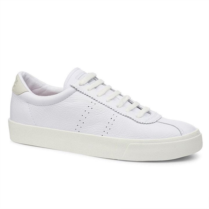 Superga 2843 Club S Udobnost Koža Bijelo-bijelo-bež Gesso