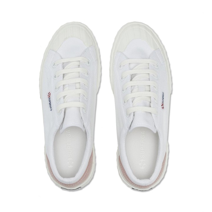 Superga 2843 Club S Udobnost Koža Bijelo-bijelo-bež Gesso