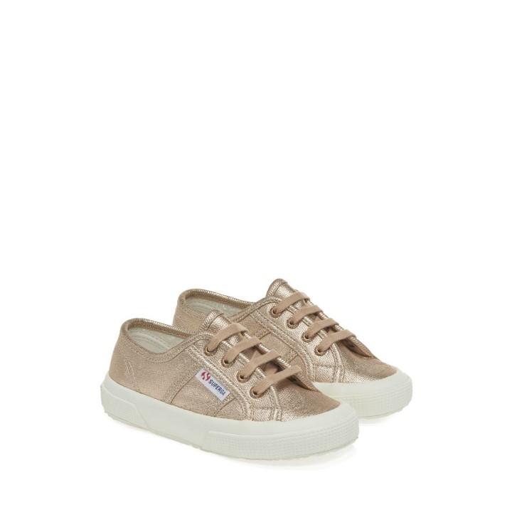 Superga 2750 Kids Metalik Platno Roza Koža Mat