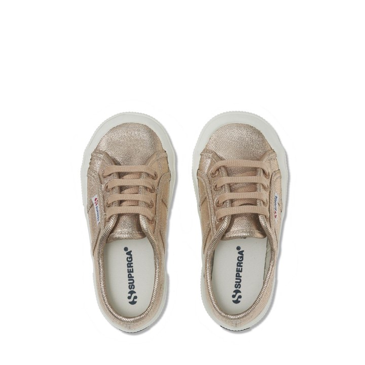 Superga 2750 Kids Metalik Platno Roza Koža Mat