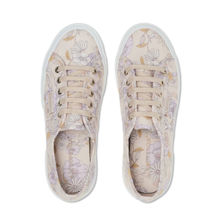 Superga 2750 Cvjetni Print Breskva Lila-narančasto Cvijeće