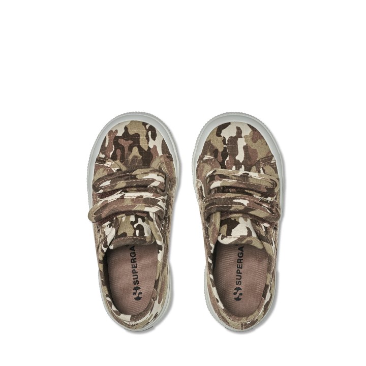 Superga 2750 Dječje Naramenice Camo Ripstop Bež Raw Kamuflažna
