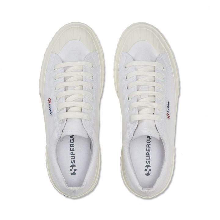 Superga 2631 Prugasta Platforma Bijela Bijela