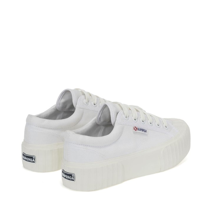 Superga 2631 Prugasta Platforma Bijela Bijela