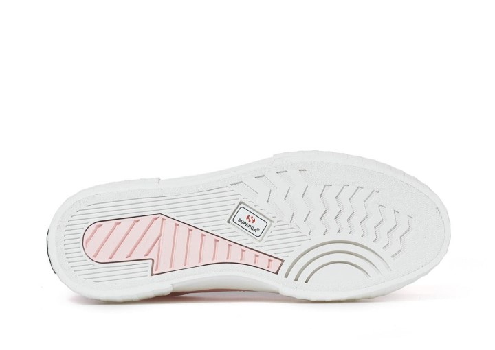 Superga 2631 Prugasta Platforma Veganska Ružičasto Bijela