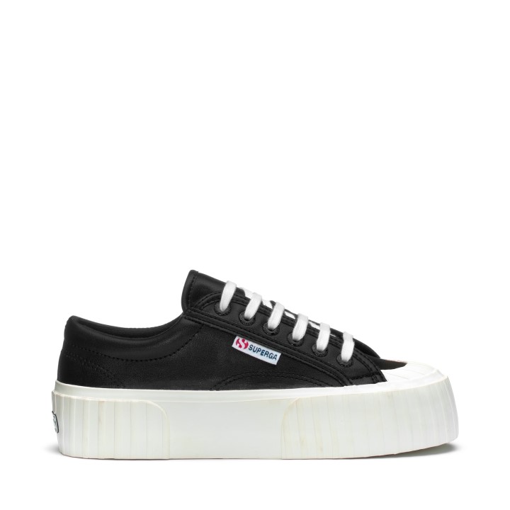 Superga 2631 Prugasta Platforma Veganska Fau Crno-bijela
