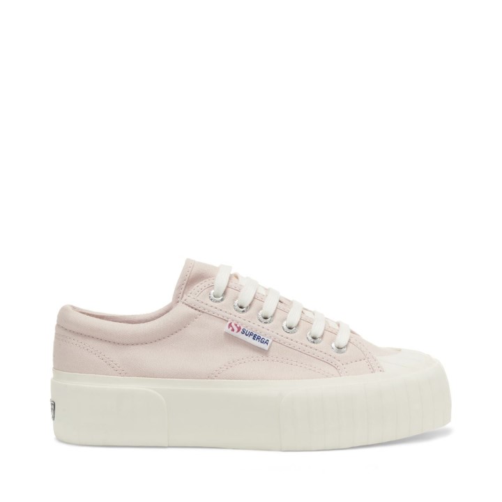 Superga 2631 Prugasta Platforma Roza Badem