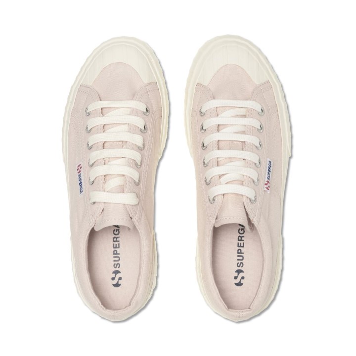 Superga 2631 Prugasta Platforma Roza Badem