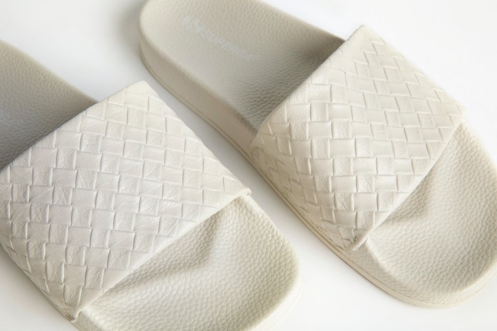 Superga 1908 Dijapozitivi Tkana Koža Bijela