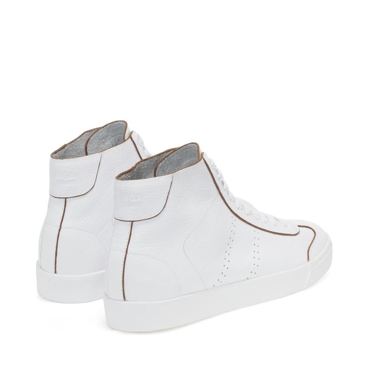 Superga 2871 Club S Raw Cut Koža Bijela Narančasta Prašnjava