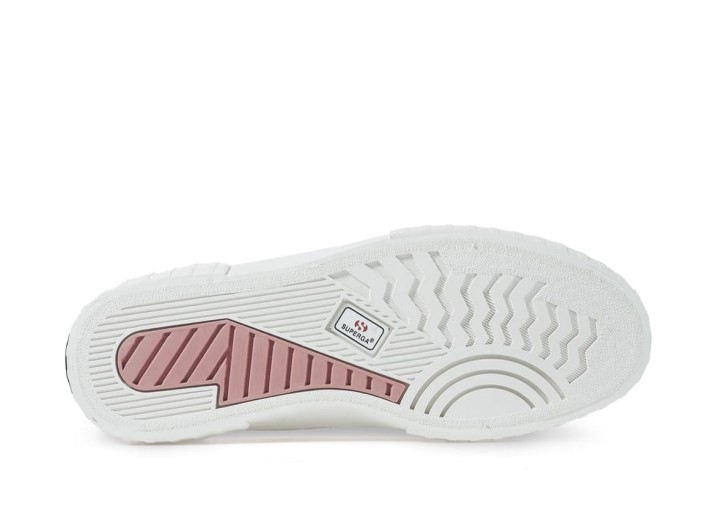 Superga 2630 Pruga Podstavljena Bijelo-ružičasta Prašnjava