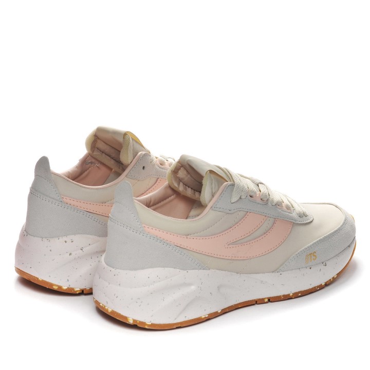 Superga 4089 Training 9ts Slim Veganska Umjetna Koža Bež Gesso-siva Lt-ružičasta Ish-b