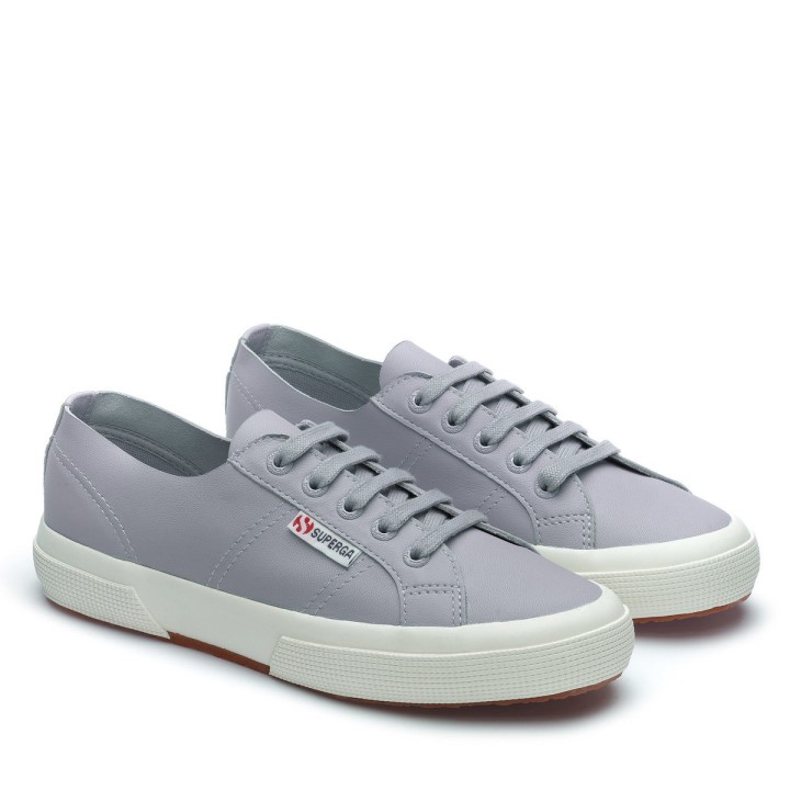 Superga 2750 Nepodstavljena Nappa Plava Lt Siva-f Avorio