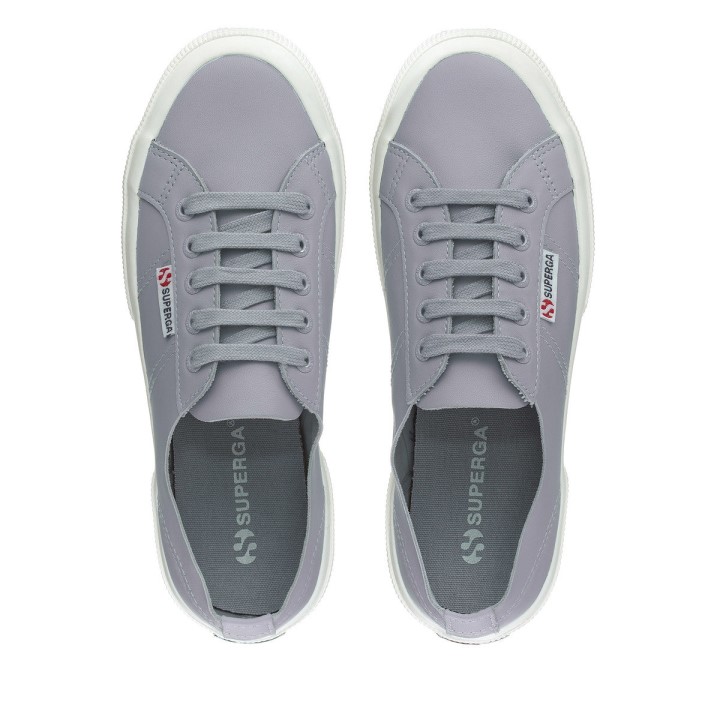 Superga 2750 Nepodstavljena Nappa Plava Lt Siva-f Avorio