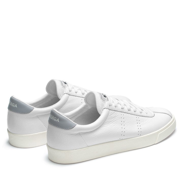 Superga 2843 Club S Udobnost Koža Bijelo-plava Lt Siva-f Avorio