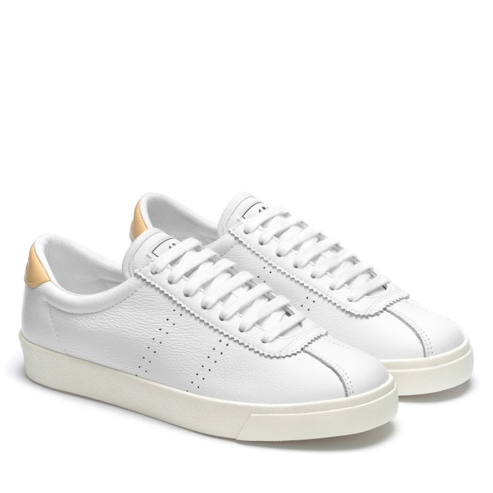 Superga 2843 Club S Comfort Koža Bijelo-žuta Lt F Avorio