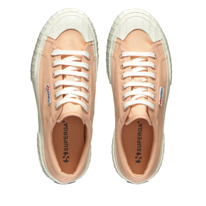 Superga 2631 Prugasta Platforma Ružičasta Breskva-f Avorio