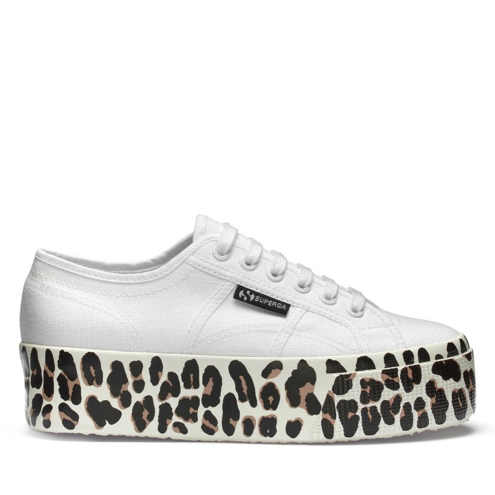Superga 2790 Svijetli Leopard Foxing Print Bijeli Avorio-f Lt Bež Leopard