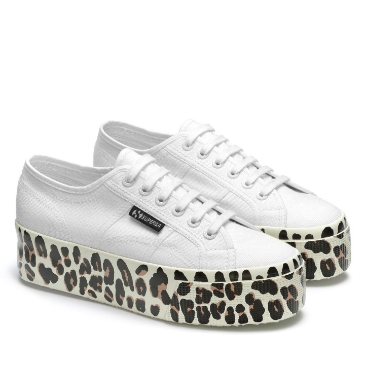 Superga 2790 Svijetli Leopard Foxing Print Bijeli Avorio-f Lt Bež Leopard