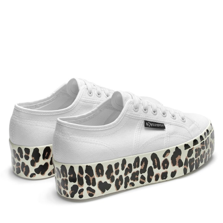 Superga 2790 Svijetli Leopard Foxing Print Bijeli Avorio-f Lt Bež Leopard