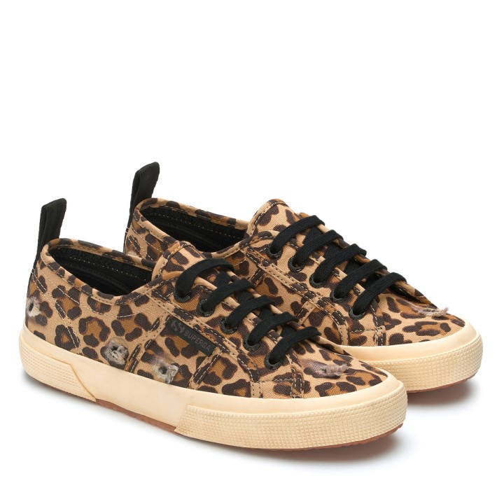 Superga 2750 Ripped Leopard Classic Leopard-crna
