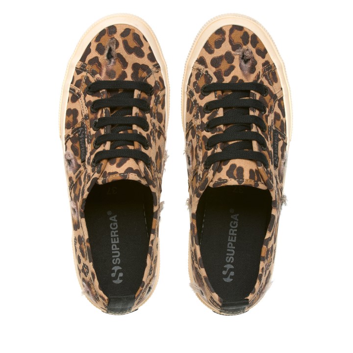 Superga 2750 Ripped Leopard Classic Leopard-crna