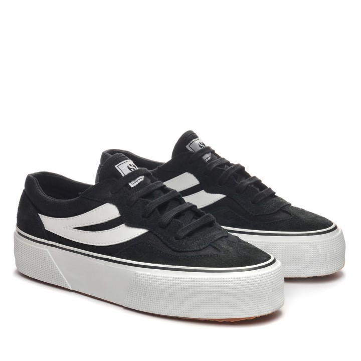 Superga 3041 Revolley Colourblock Platforma Crno-bijela