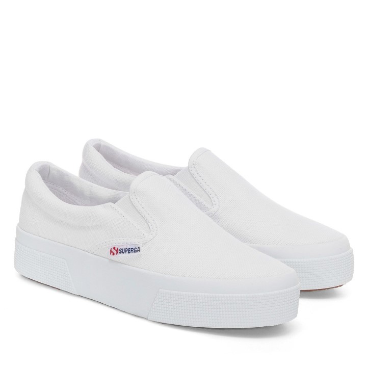 Superga 2740 Platforma Slip Na Bijelom