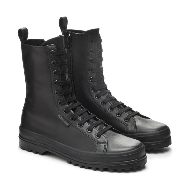 Superga 2641 Alpina Visoka Napa Totalna Crna Crna