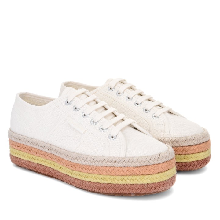 Superga 2790 Višebojni Konop Bijeli Avorio-bgesso-oapricot-b