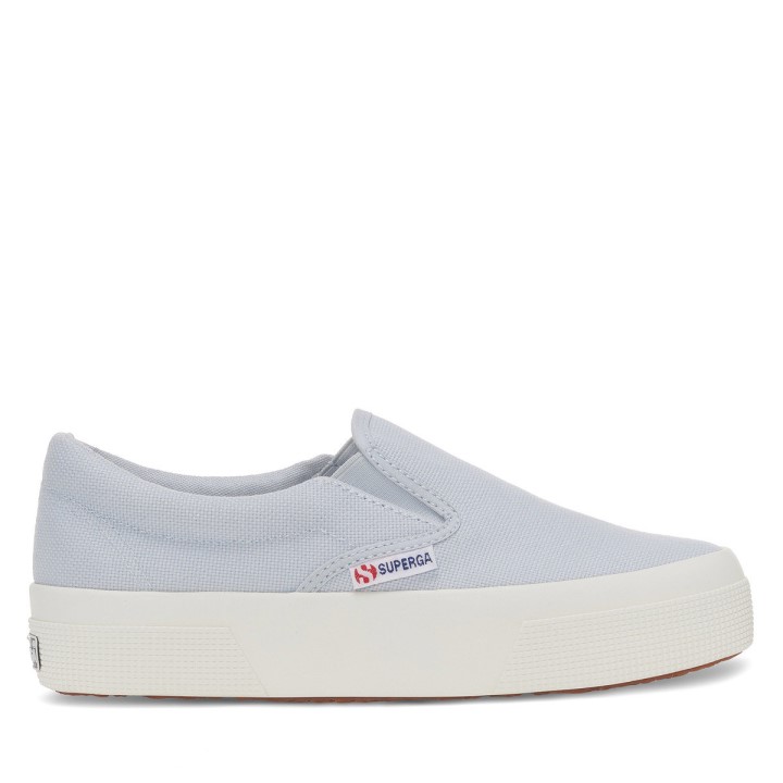 Superga 2740 Platforma Slip On Sivi Lilla-f Avorio