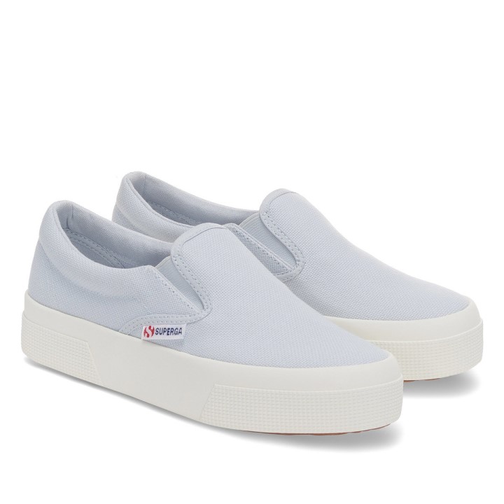 Superga 2740 Platforma Slip On Sivi Lilla-f Avorio