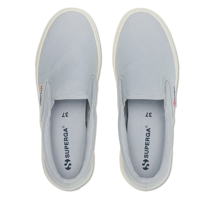 Superga 2740 Platforma Slip On Sivi Lilla-f Avorio