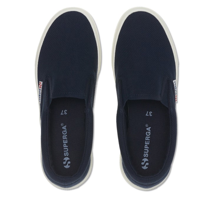 Superga 2740 Slip S Platformom Na Mornarsko-f Avorio