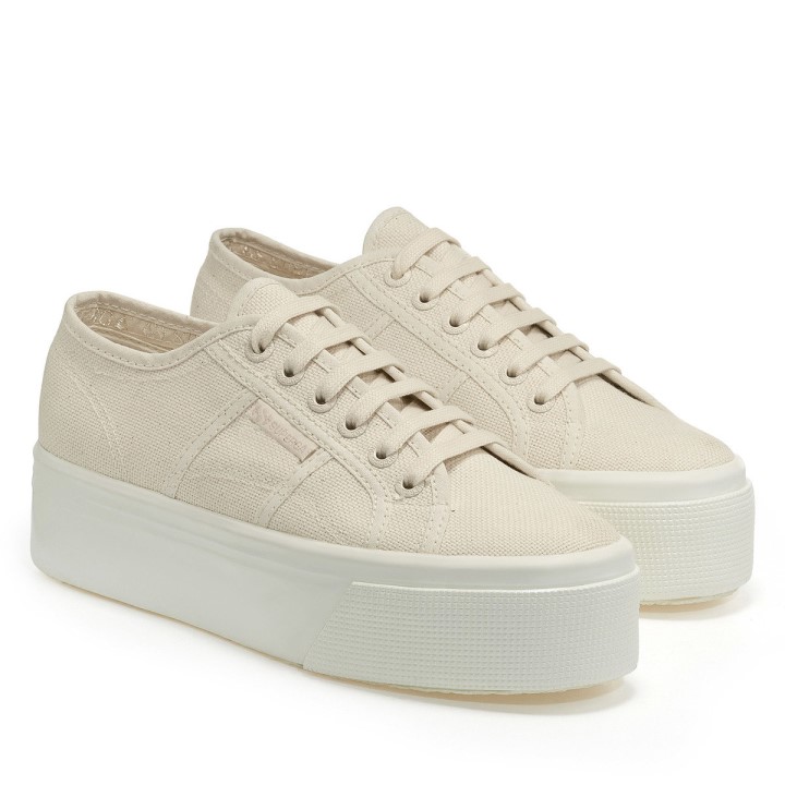 Superga 2790 Sjajna Guma Bež Raw Total-shiny Avorio