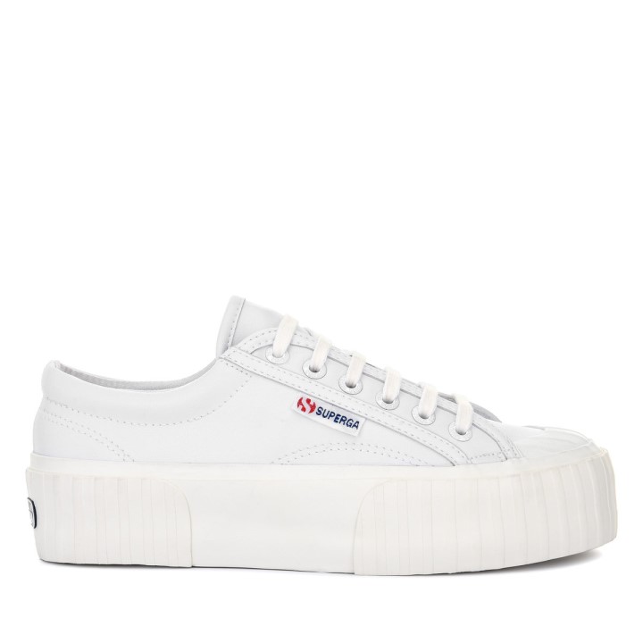 Superga 2631 Prugasta Platforma Vegan Bijelo-bijeli Avorio