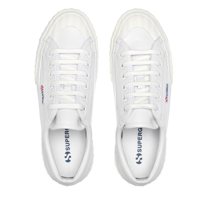 Superga 2631 Prugasta Platforma Vegan Bijelo-bijeli Avorio