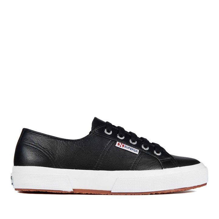 Superga 2750 Nappa Lea Crno-bijela