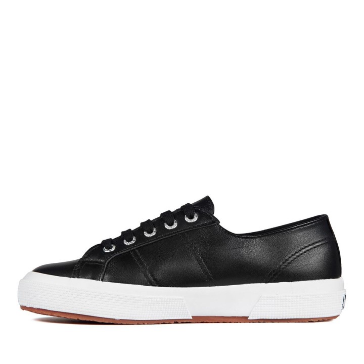 Superga 2750 Nappa Lea Crno-bijela