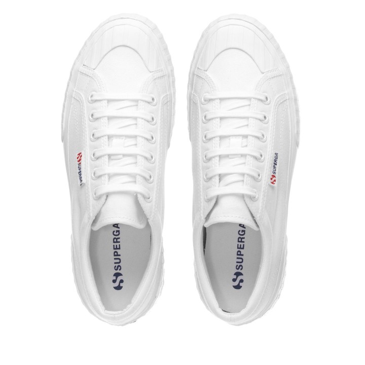 Superga 2631 Prugasta Platforma Bijelo-bijeli Avorio