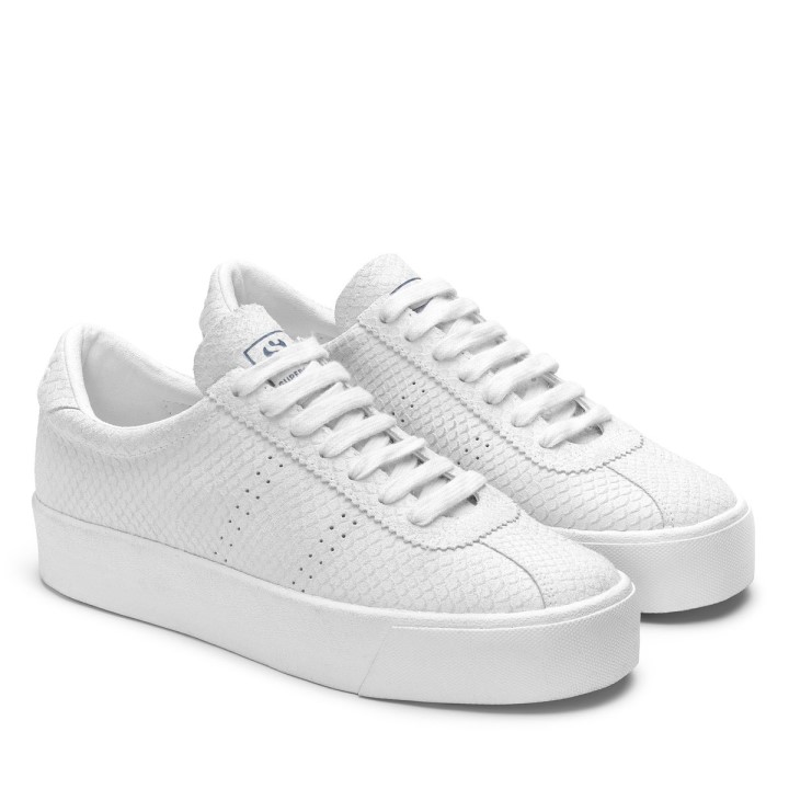 Superga 2854 Club 3 Zmijska Antilop Total Bijelo-bijela