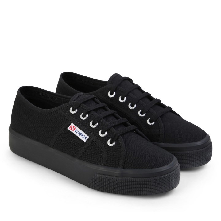 Superga 2730 Srednja Platforma Potpuno Crna