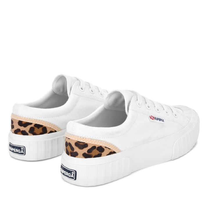 Superga 2630 Stripe Podstavljeni Leopard Bijelo-leopard